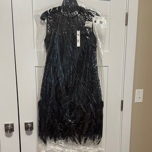 Elie Tahari Black Beaded Dress